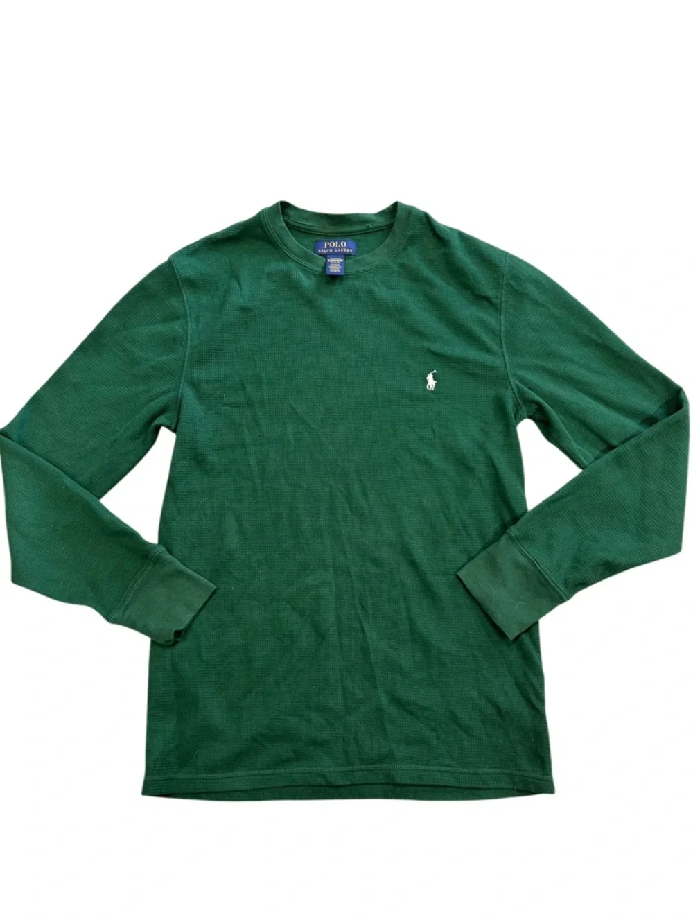 Polo Ralph‎ Lauren Men’s Medium Green Waffle Knit Thermal Shirt Sleepwear